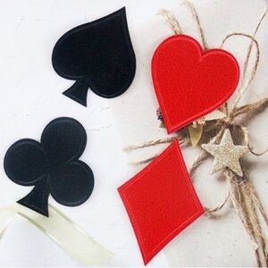 Spade,heart,diamond,club patch poker iron on patch, embroidered patch, appliqué